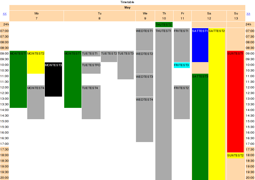 timetable example 1